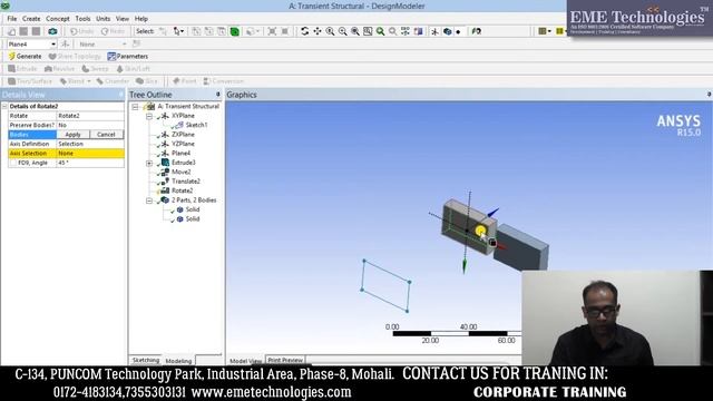 Body Transformation Features Move, Translate, Rotate, Mirror, Scale in Ansys смотреть онлайн