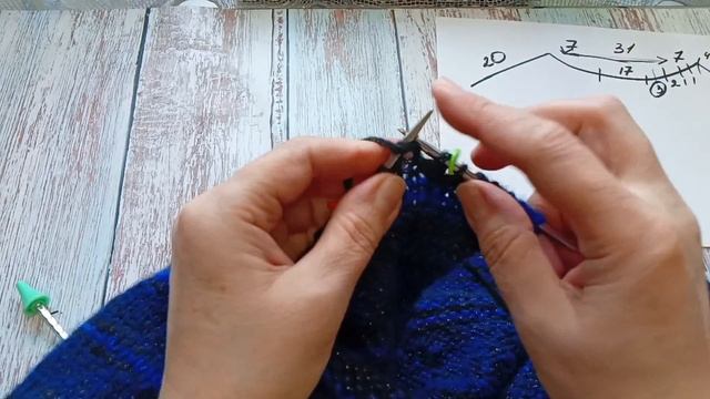 Вывязывание горловины и скоса плеча по спинке. смотреть онлайн