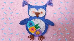 Вязаная сова с кармашком.Вязание крючком игрушки для начинающих./Настенный декор/