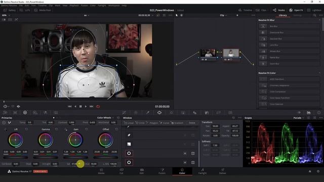 How to Use Power Windows for Selective Color Grading in DaVinci Resolve 17 смотреть онлайн