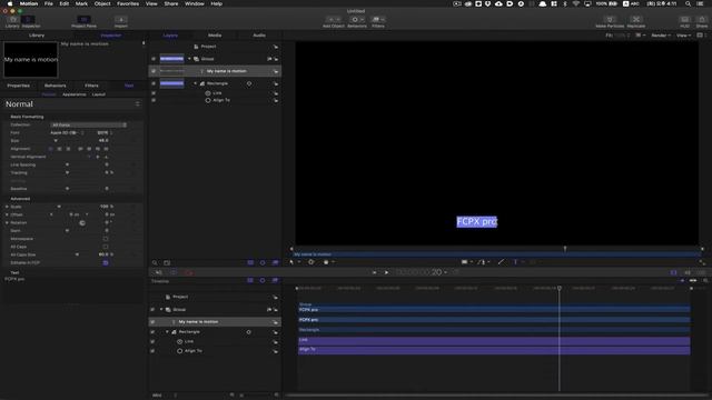 motion 5.3 tutorial : how to use Align-to Behavior - box sizing by text смотреть онлайн