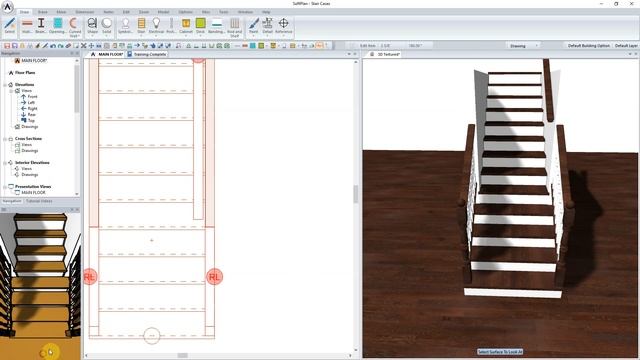 Designing a stair that is railed half way, walled the rest смотреть онлайн