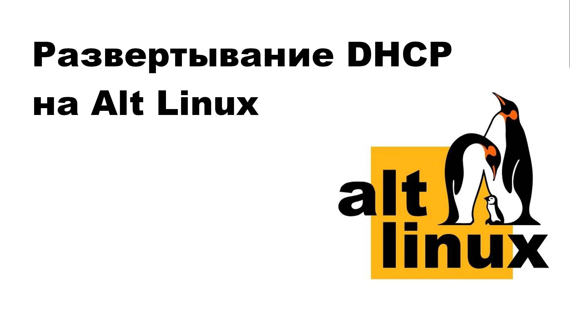 Разворачивание DHCP сервера на Alt Linux смотреть онлайн