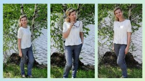 Блузка спицами "Белая черёмуха"./Подробное видео-описание