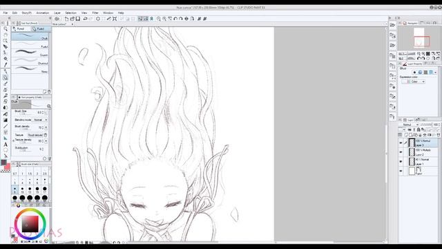【Clip Studio Paint】Digital Watercolor - Drawing Process смотреть онлайн