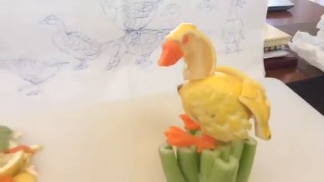 Vegetable carving * yellow citrus duck* смотреть онлайн