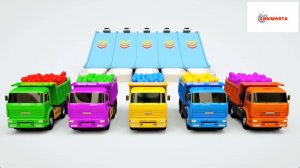 Учим цвета - ГРУЗОВЫЕ МАШИНКИ / ШАРИКИ | Развивающее видео для малышей на русском | Детский канал