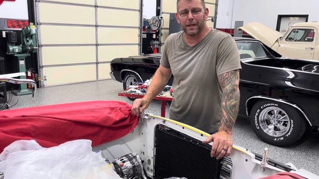 Cutting the core support on our 1965 Mustang ,mocking up our radiator + forgeline wheels are back! смотреть онлайн