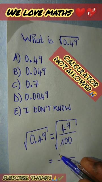 calculator not permitted 😭😲, what is (0,49)^½ 😭🙆♂️📗📗 смотреть онлайн