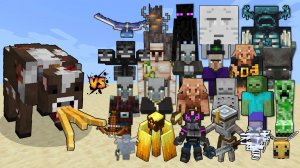 ЗАРАЖЕННАЯ КОРОВА ПРОТИВ МОБОВ МАЙНКРАФТ