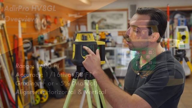 Adirpro HV8GL Green Beam Rotary Laser Level - Product Overview смотреть онлайн