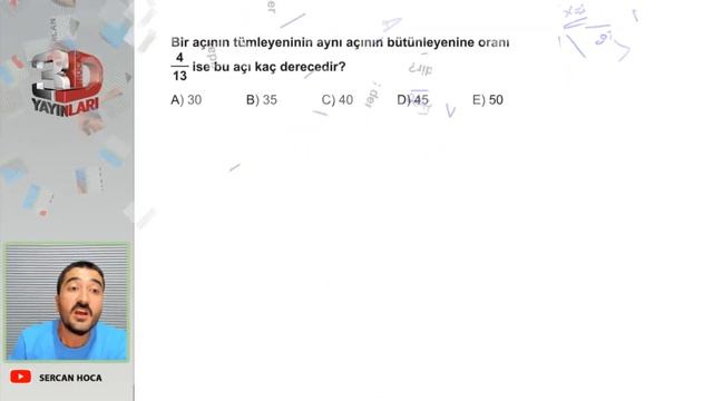 3D TYT GEOMETRİ ÇÖZÜMLERİ BÖLÜM - 1 TEST -3 - DÜZLEMDE AÇI 🧨 смотреть онлайн