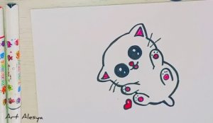 Как легко нарисовать милого котенка! 🥰