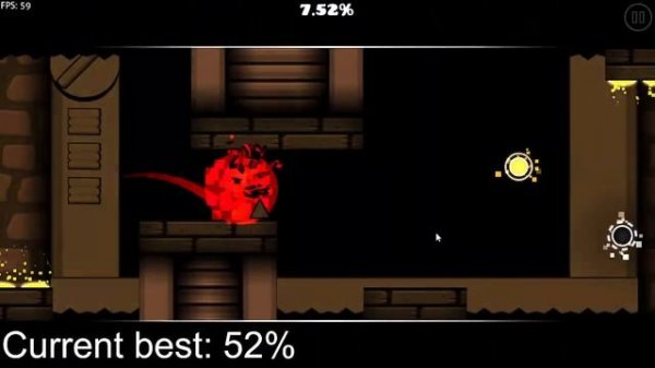 Playing the level Mr Crazy Hands in Geometry Dash ( easy demon )