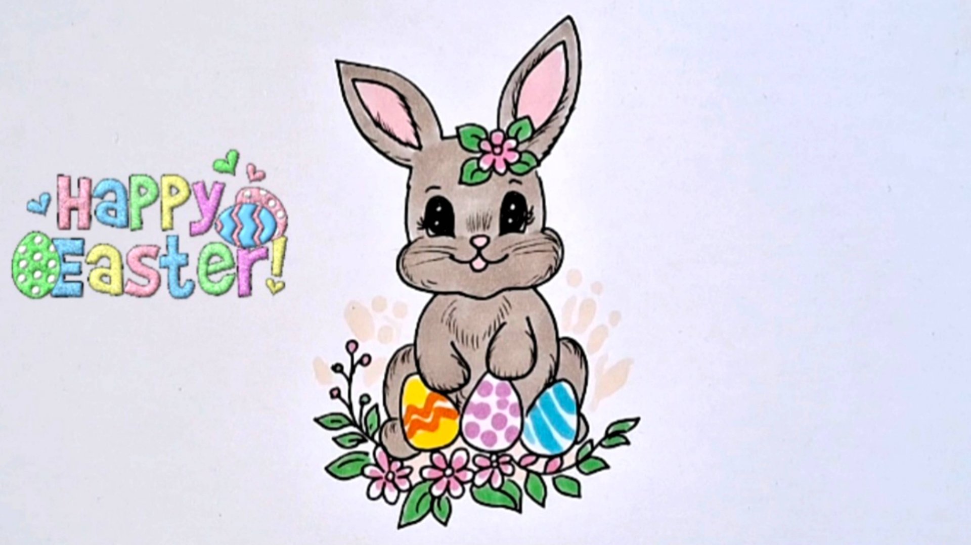 Рисуем Пасхального кролика на Пасху/рисование смотреть онлайн