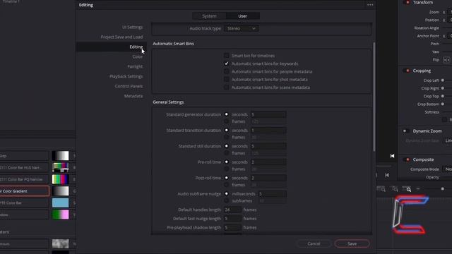 DaVinci Resolve Tutorial: How To Change The Standard Duration of Generators, Stills and Transitions смотреть онлайн