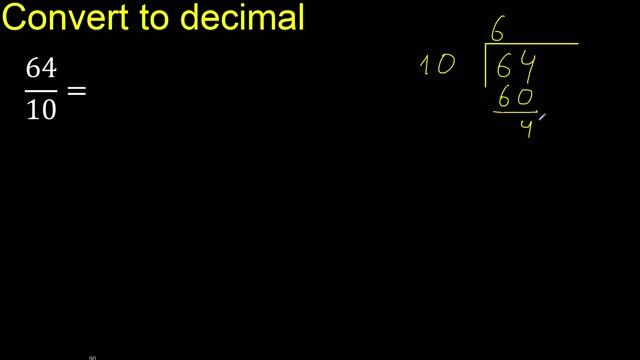Convert 64/10 to decimal . How To Convert Decimals to Fractions смотреть онлайн
