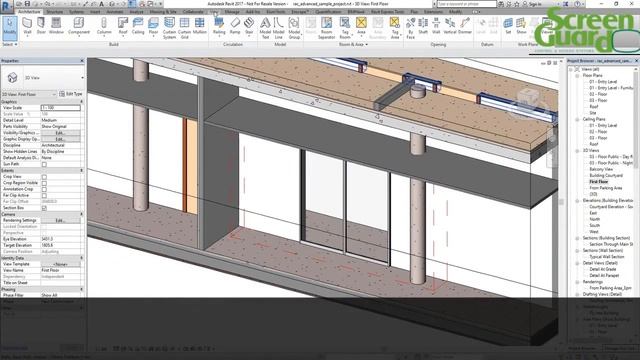 Screenguard BIM Revit Family For Label Automatic Doors