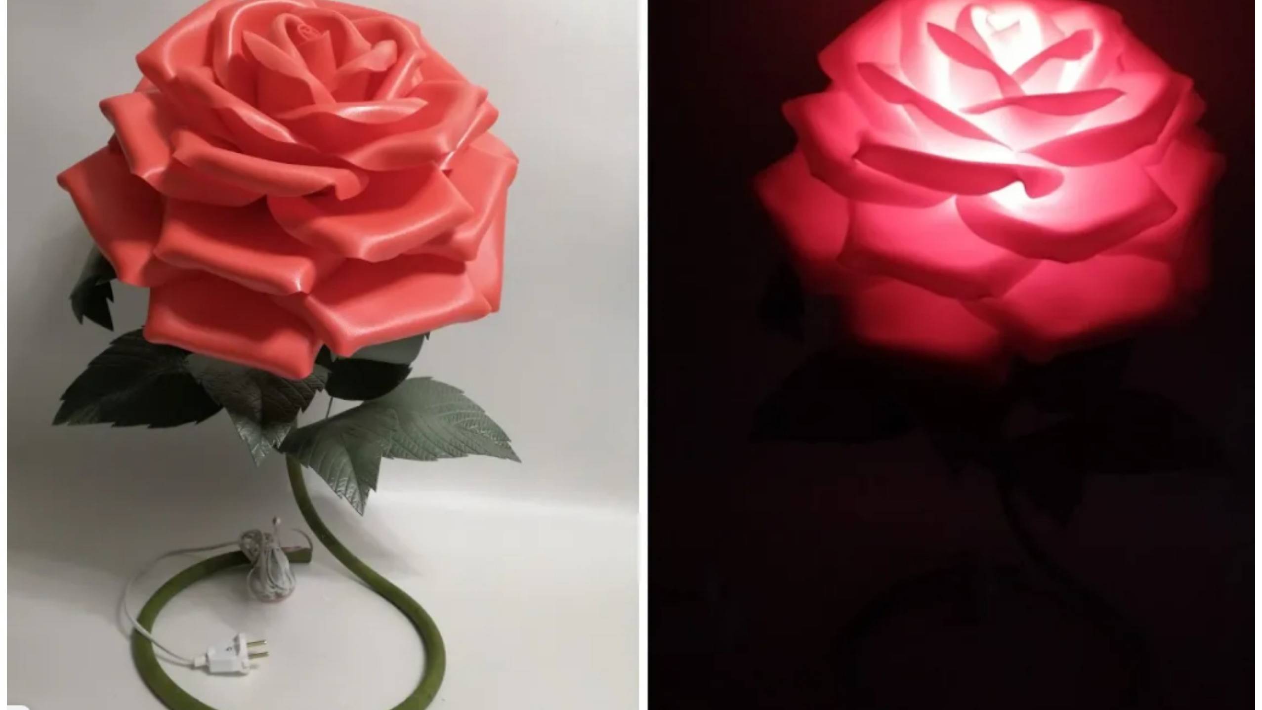 Мк настольная роза из изолона 2 мм.светильник из изолона. смотреть онлайн