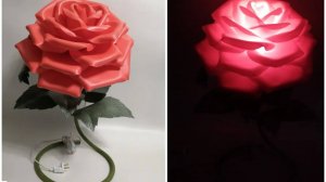 Мк настольная роза из изолона 2 мм.светильник из изолона.