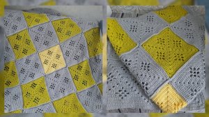 Уютный плед мотивами./ Подробный МК.