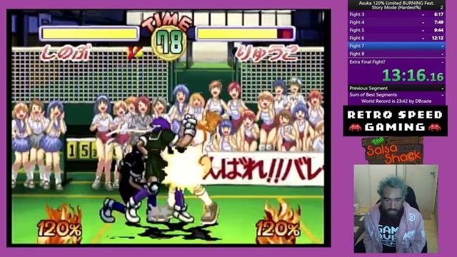 (WR) Asuka 120% Limited BURNING Fest (Hardest - Saturn) Speedrun 21.54 WR