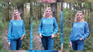 Джемпер "Голубая лагуна"/ Подробный МК.