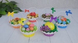 Украшения для Пасхи! Корзиночки из бумажных стаканчиков! Пасхальный декор! Подарок своими руками!