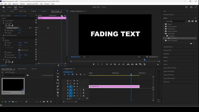 Fade In and Fade Out Text Animation - Adobe Premiere Pro Tutorial смотреть онлайн
