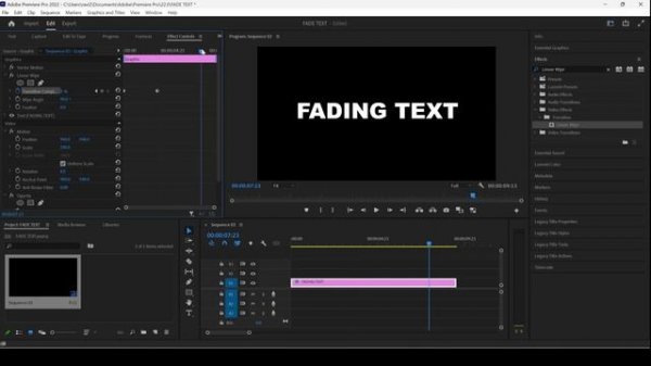Fade In and Fade Out Text Animation - Adobe Premiere Pro Tutorial