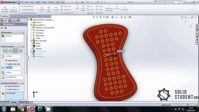 Solidworks Tutorial - Fill Pattern