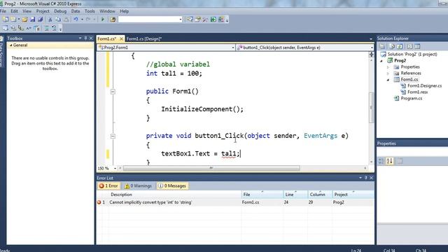 Programmering C# Windows forms textbox del 2 global variabel och konvertering.avi смотреть онлайн