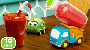Машинки Мокас готовят фруктовый СМУЗИ! Веселые видео про машинки для мальчиков