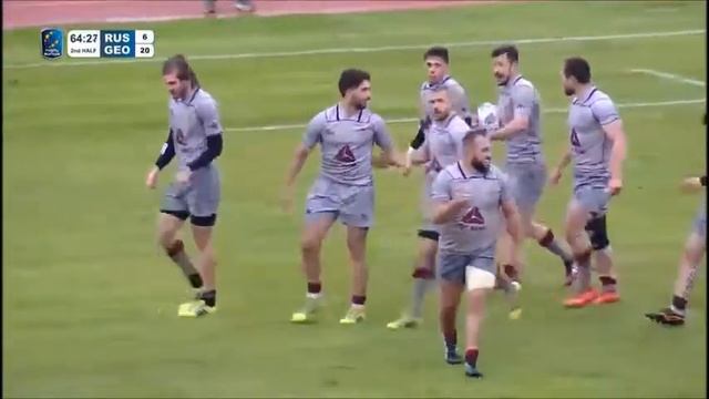 Mirian Modebadze quick tap try vs Russia 2019 смотреть онлайн