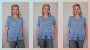 Ажурная двойка "Голубой лотос"./Пряжа  Seam "Lambada Fine"./Подробный МК./Часть II.