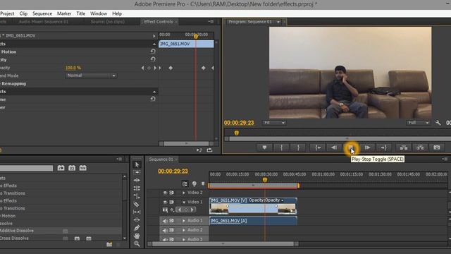 Adobe Premiere pro Cs 6 tutorial In telugu Part 8 | EFFECTS CONTROL PANEL