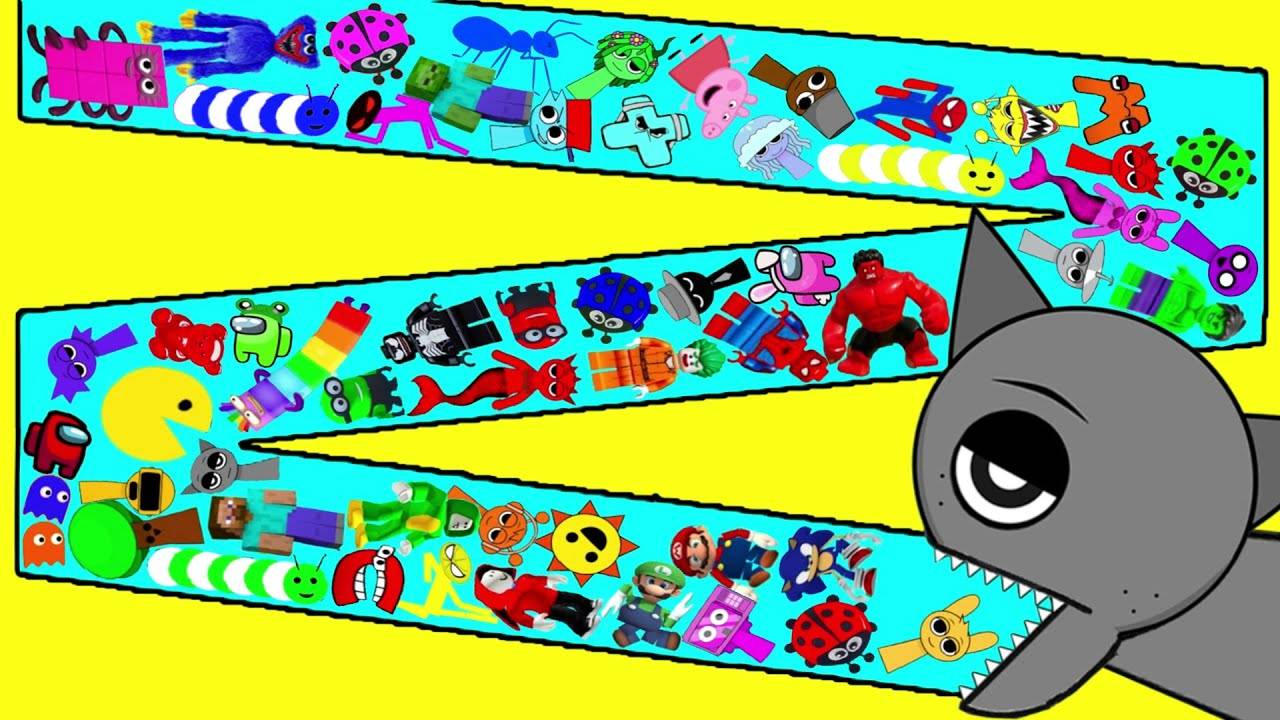 Грей Ест Sprunki, Minecraft, Sonic, Alphabet Lore😁 смотреть онлайн