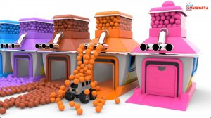 Учим ЦВЕТА - машинки шарики гараж. Видео для малышей. Детский развивающий мультик 1+