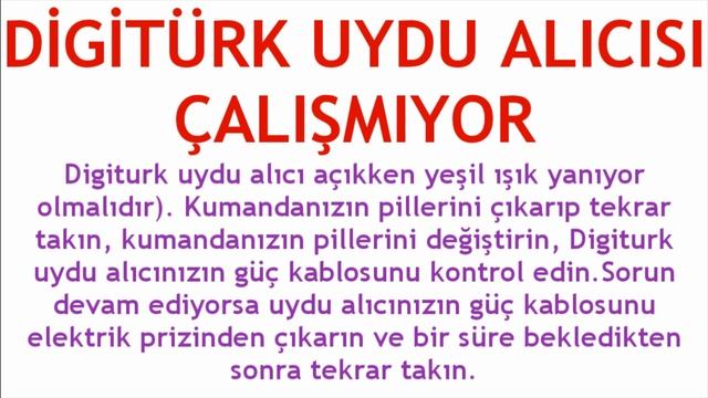 Digitürk Uydu Alıcısı Çalışmıyor Ne Yapabilirim? смотреть онлайн