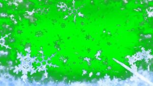Футаж снег/снежинки падают вниз/на зелёном фоне/хромакей