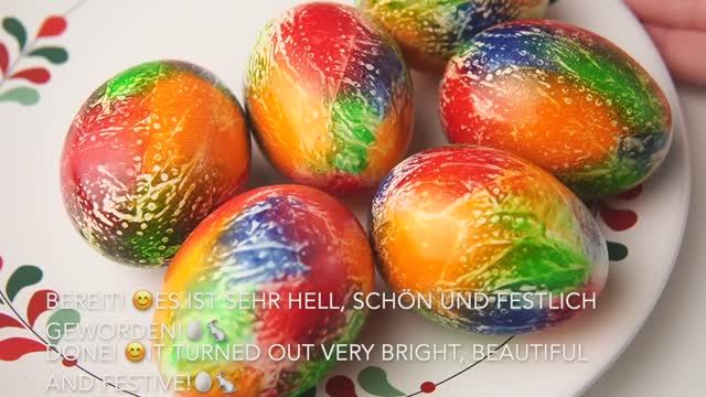 Красить яйца ОЧЕНЬ ПРОСТО! Как красить пасхальные яйца! Поделки своими руками! смотреть онлайн