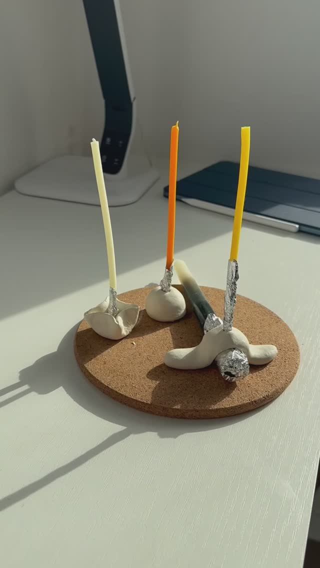 Подсвечник из самозатвердевающей глины #хобби #творчество #diy #глина #подсвечник #лепка #рукоделие