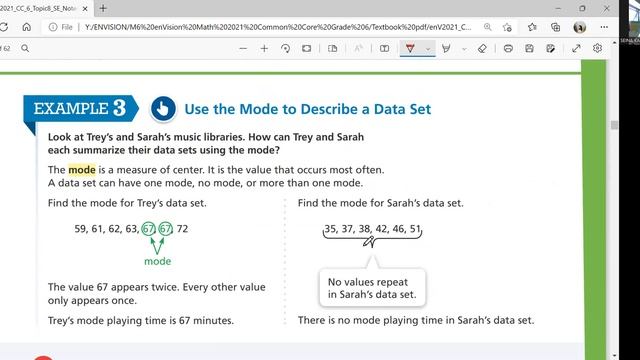 EnVision Math 6 Lesson 8-2: Summarize Data Using Mean, Median, Mode, and Range смотреть онлайн