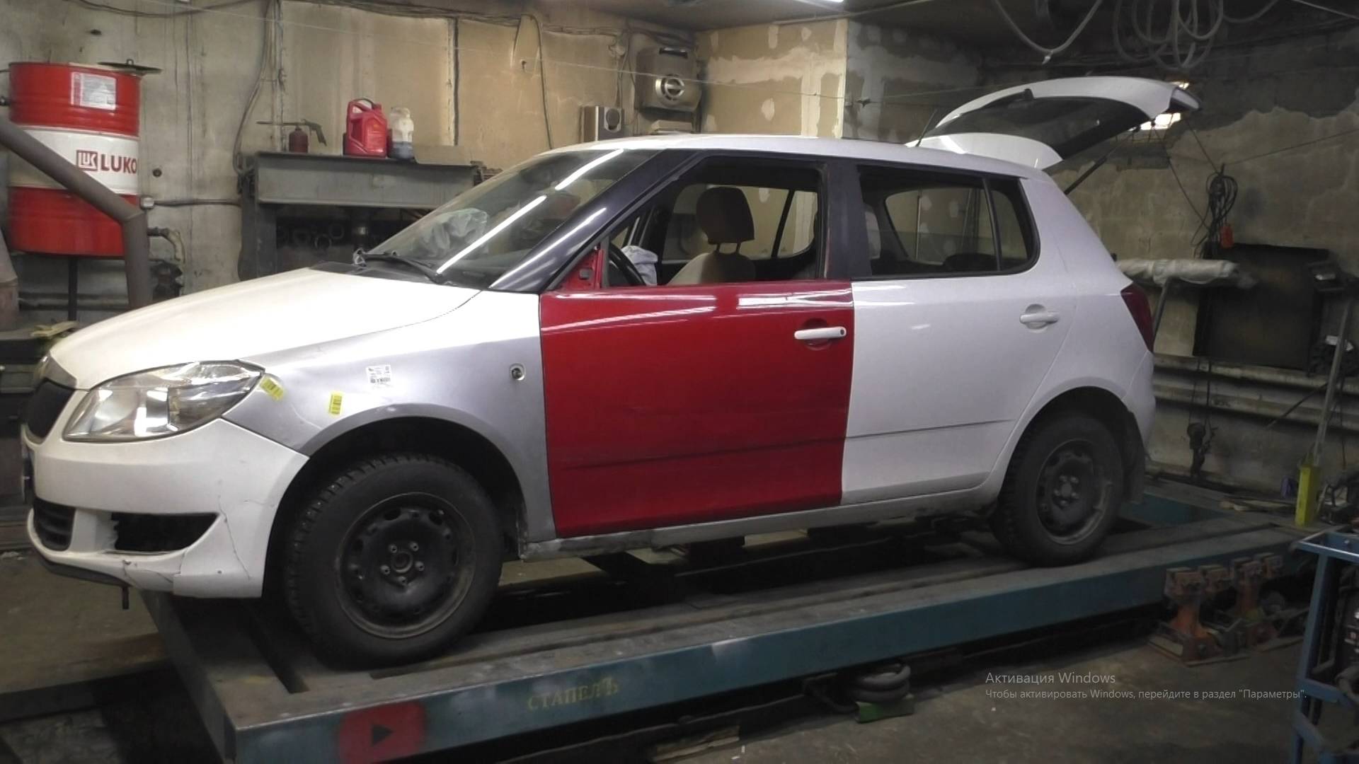 Škoda Fabia удар в водительскую стойку ч.3