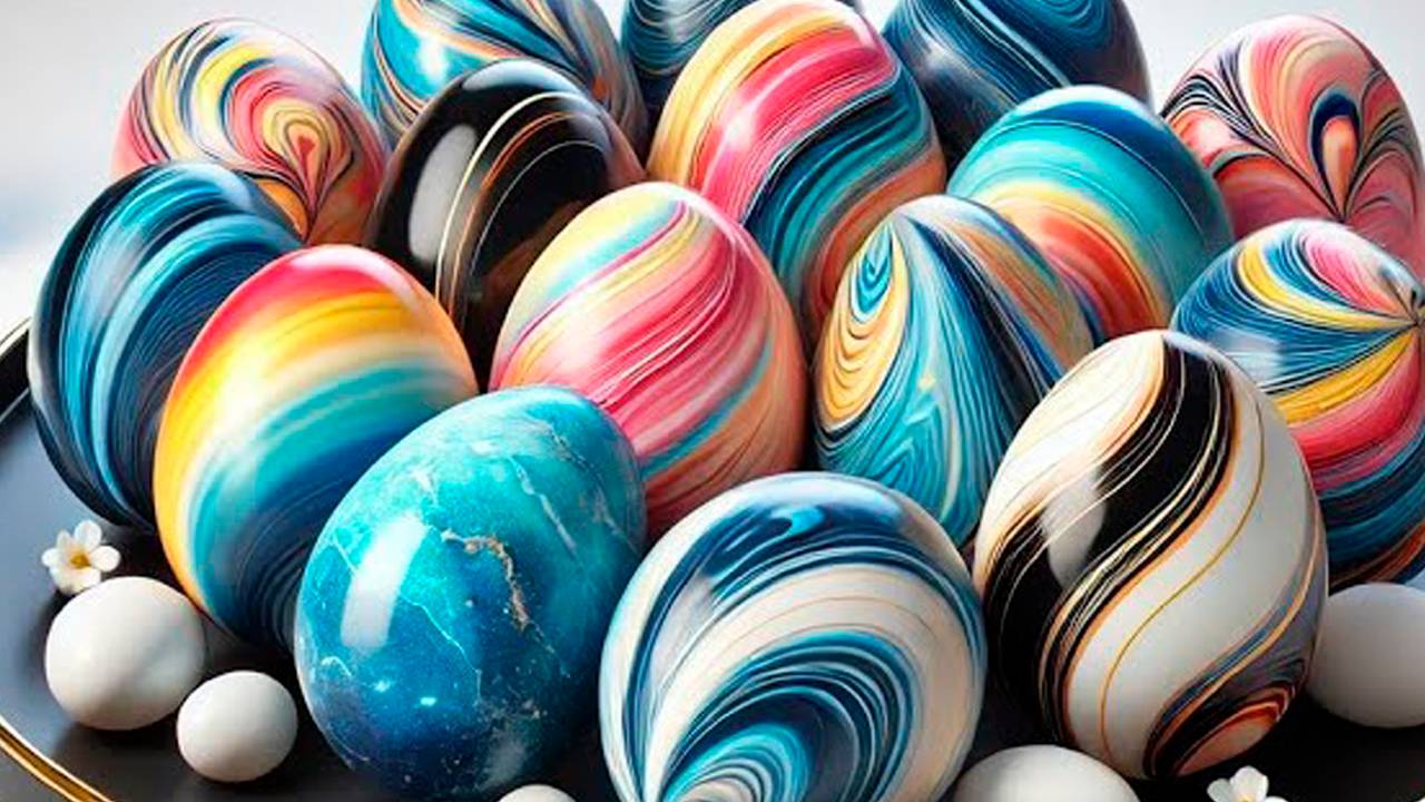 За МИНУТЫ! Красить яйца ОЧЕНЬ ПРОСТО! Как красить #пасхальные яйца. смотреть онлайн