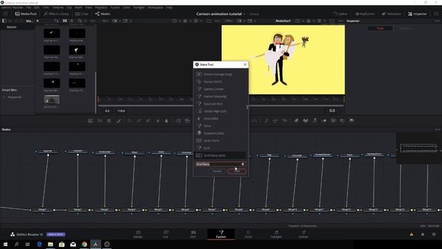 Davinci Resolve 16: How to make a 2D cartoon animation in fusion смотреть онлайн