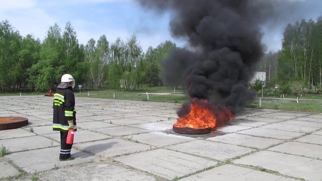 Випробування порошкового вогнегасника ОП-2