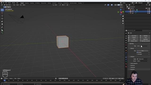 Blender 3.x: Rigid Body Physics - Initial velocity and rotation for simulated object смотреть онлайн