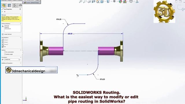 How to easily edit modify pipe routing in SolidWorks? смотреть онлайн