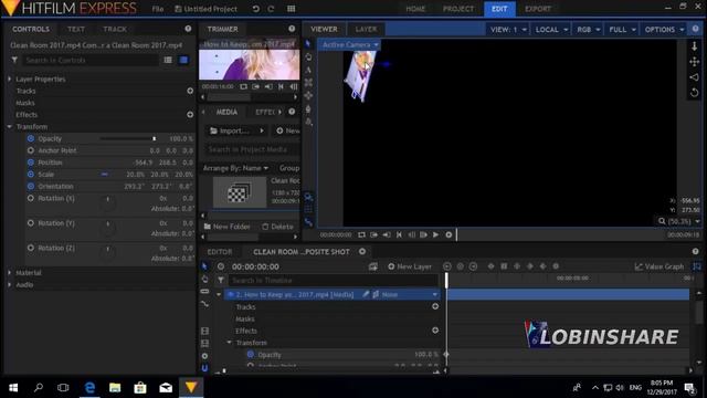 VIDEO FLOATING OVER ITSELF IN HITFILM EXPRESS (Tutorial 08: layer flying over itself 2018 ) смотреть онлайн